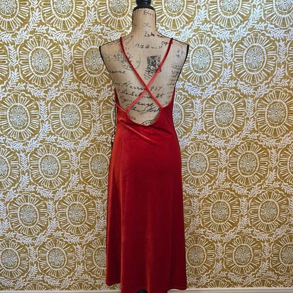 NWT Privacy Please Hampshire Velvet Ruched Sleeveless Midi Dress in Red size M - Picture 11 of 13
